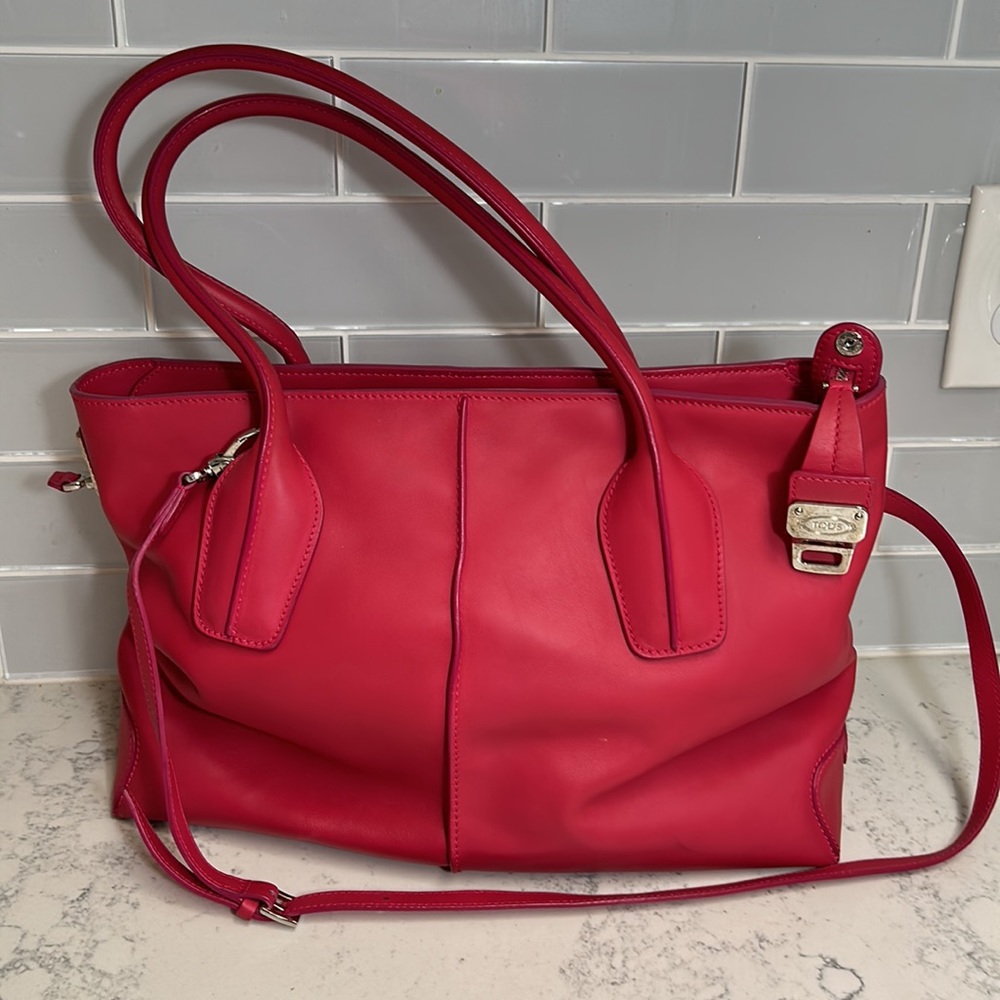 Genuine Tod’s satchel Napa leather raspberry pink Beautiful!